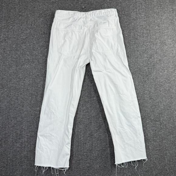 Agolde Women's 90s Crop Mid Rise Loose Fit Jean Button Fly Size 29 White - Picture 2 of 6